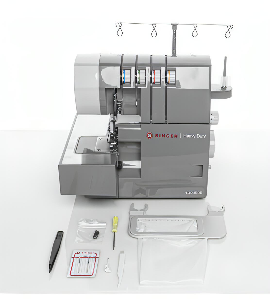 Singer HD0405S Heavy Duty Overlocker 2/3/4 thread overlocker. 1300 stitches per minute with colour coded user friendly threading and enhanced lighting