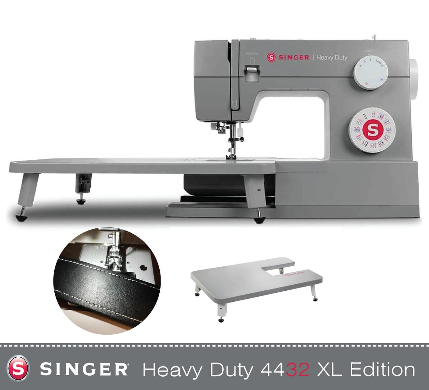 Singer Extension Table for Mechanical Heavy Duty Sewing Machines, Gray
