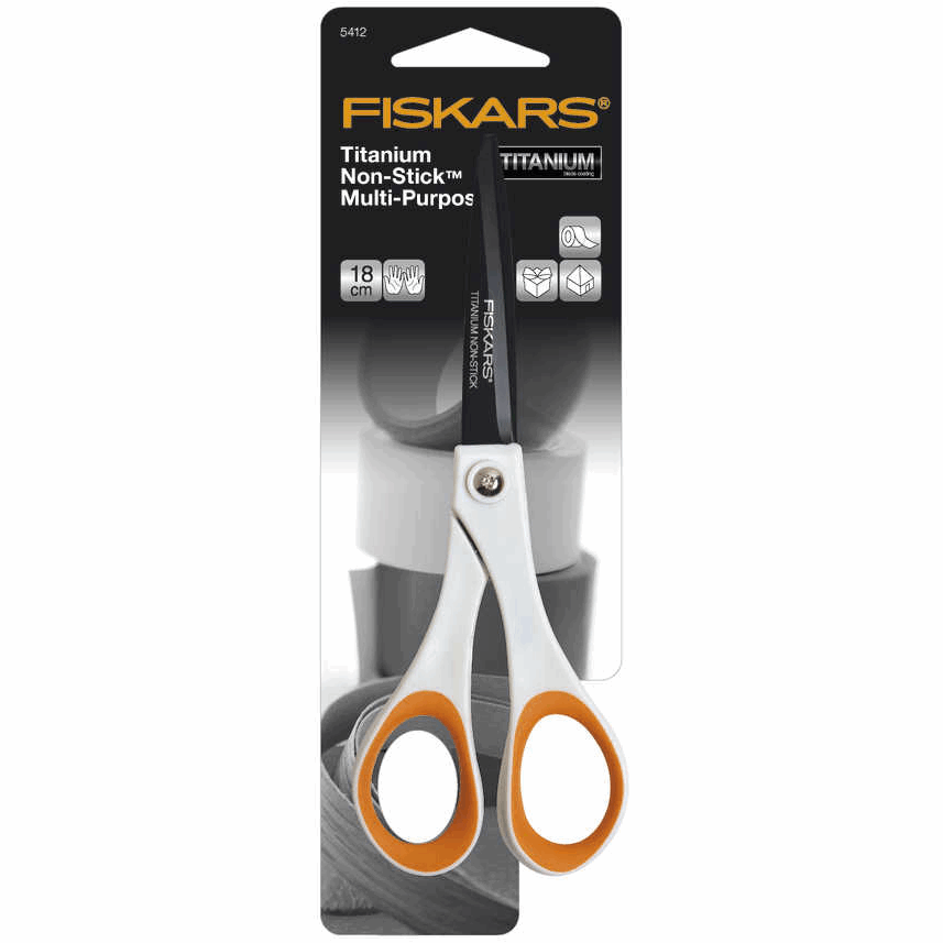 Fiskars Scissors: Multi-Purpose: Titanium Non-Stick 18cm