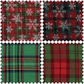 Fat Quarter Pack - Printed Christmas Tartan: Greens (4 Pieces)