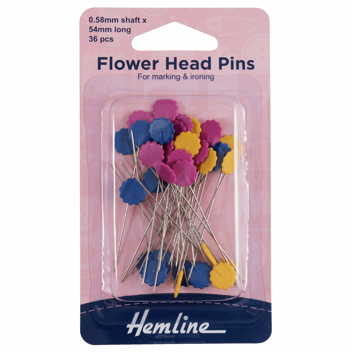 Flat/Flower Head Nickel Pins x 36 - 54mm