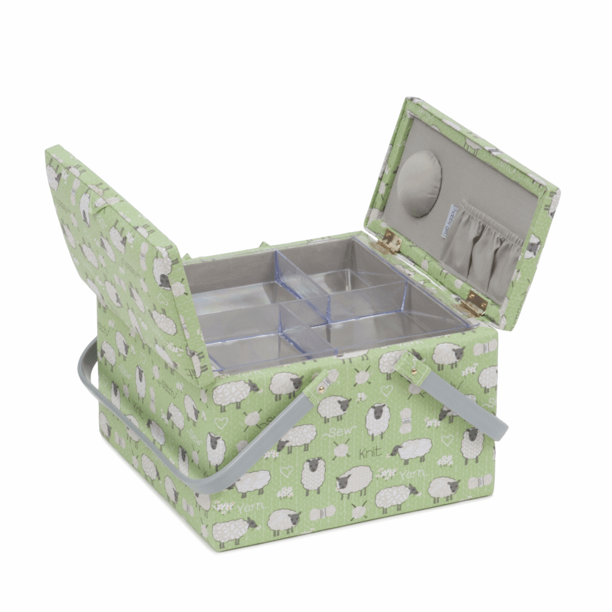 Sheep Sewing Box with Twin Lid - Large Square