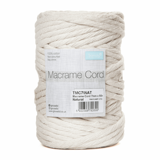 Natural Macrame Cord - 50m x 7mm