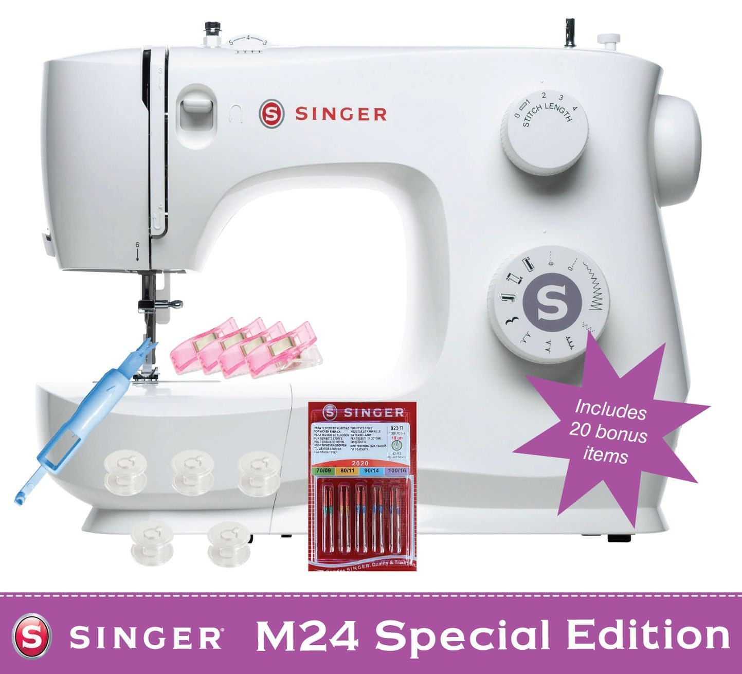 Singer M2405 Sewing Machine with Accessory Bundle FREE Gift