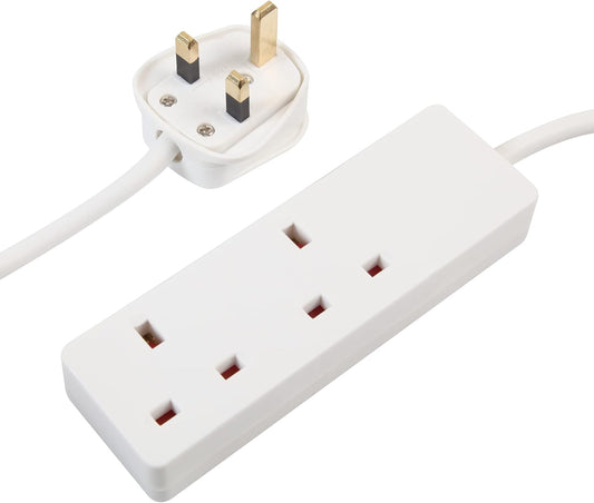 2m Extension Lead White by Singer Outlet (2 sockets)