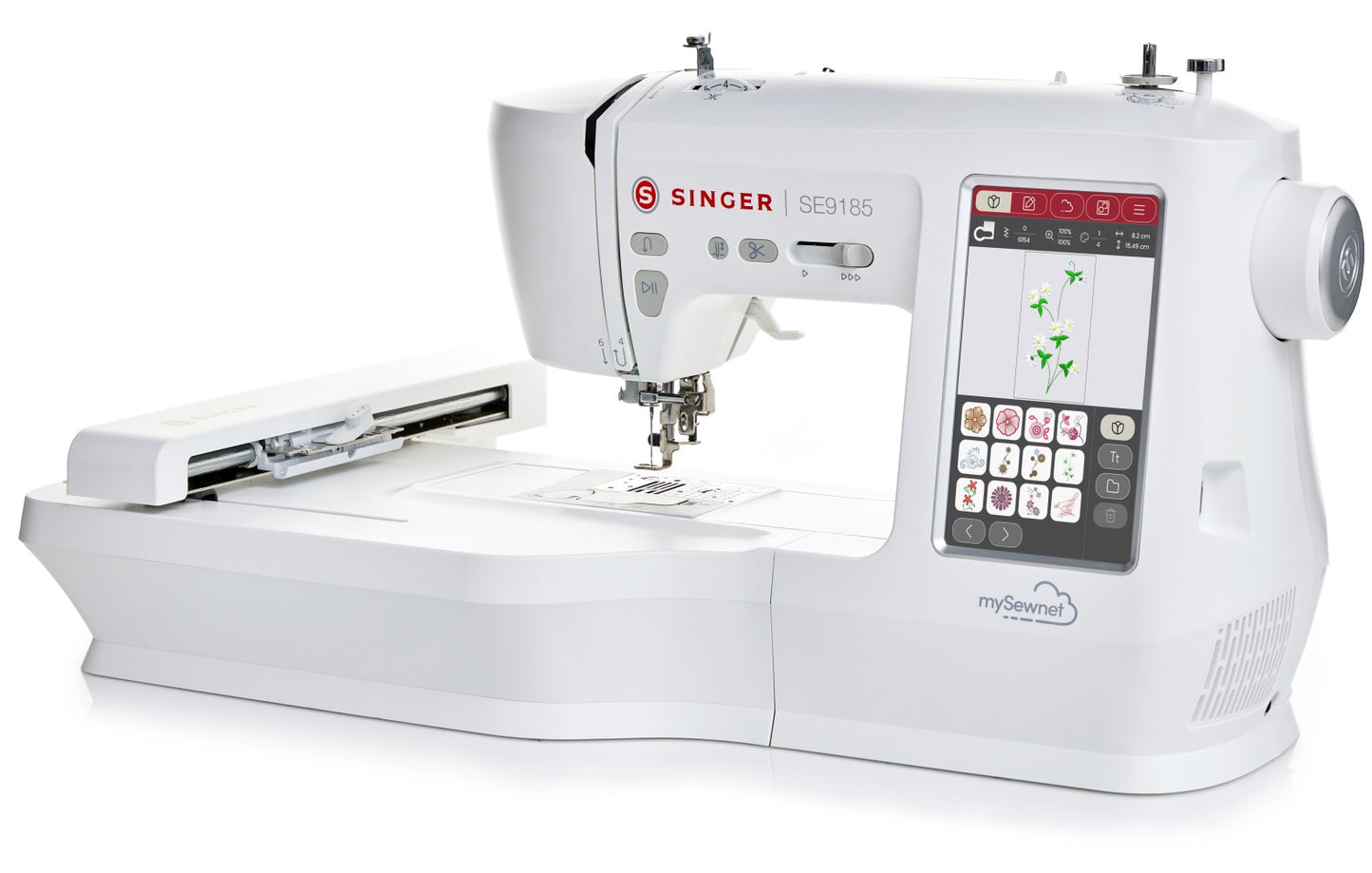 Singer SE9185 Sewing, Quilting and Embroidery machine with WIFI, colour touchscreen. Includes a 90 day trial of MySewNet embroidery software + FREE Singer Iron worth £49.99