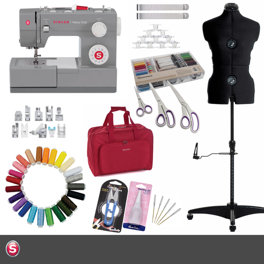 Singer Sewing Room Bundle - Sewing Machine, Mannequin and Accessories - 3 options to choose from
