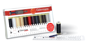 Gutermann Thread Set - Sew-All - 11 x 100m, Ruler and Mini Seam Fix (Assorted)