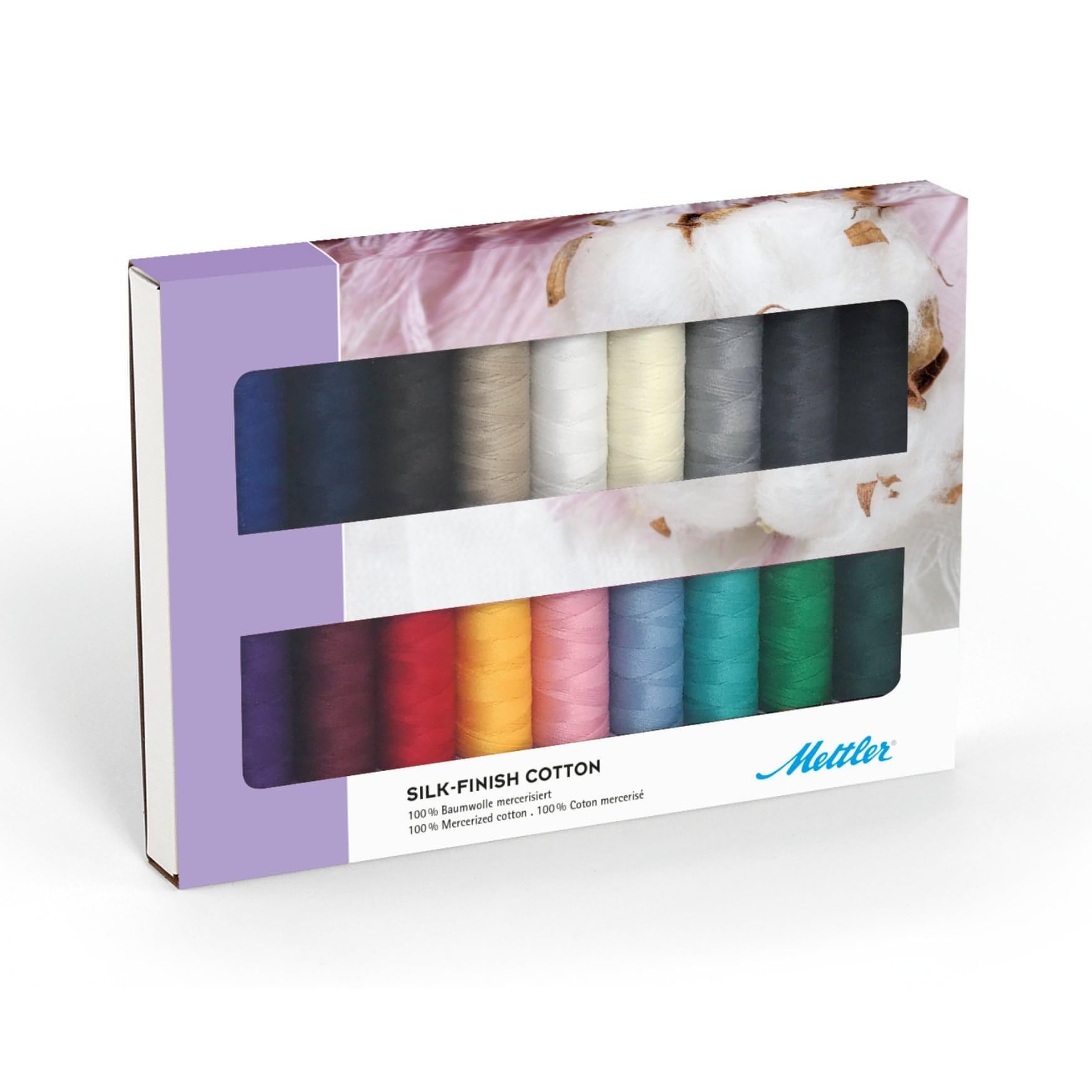 Mettler Silk-Finish Cotton No. 50 150m 18 spools - thread set