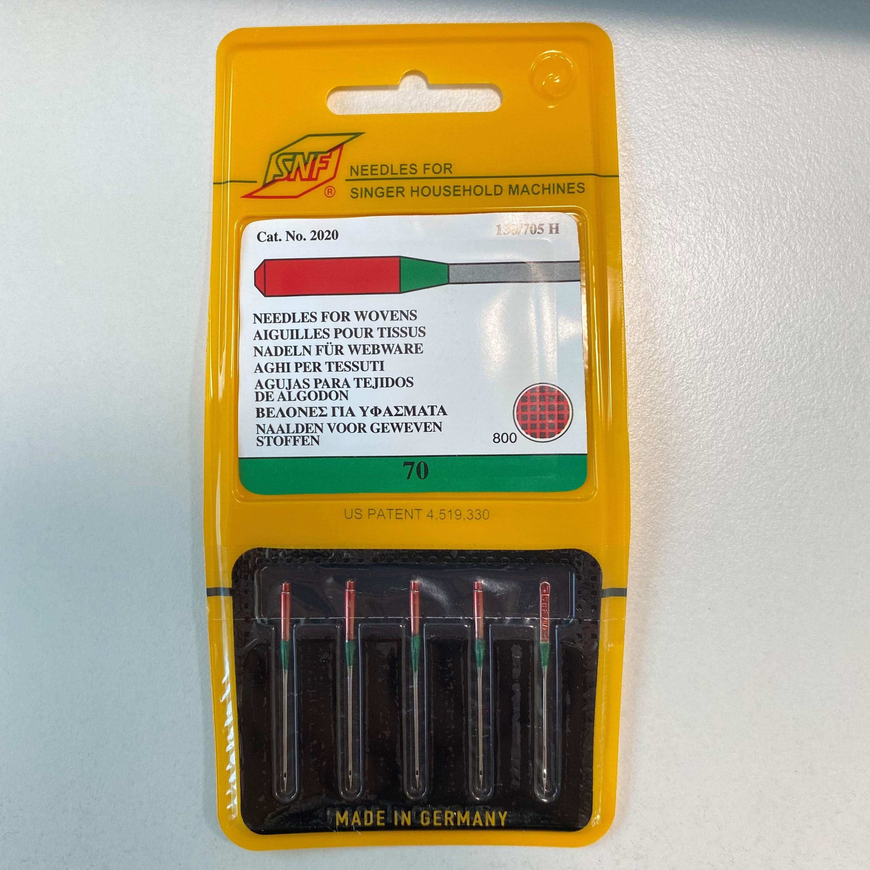 5 x 2020 Light weight size 70 needles for Singer machines (made in Germany)