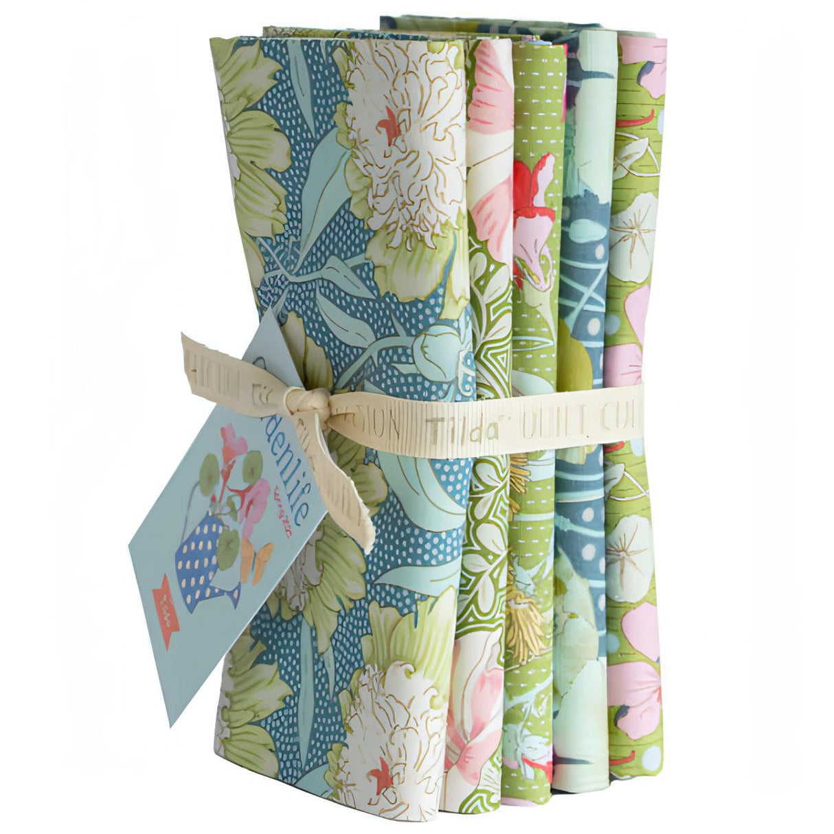 Tilda - Gardenlife Fat Quarter Bundle - 50 x 55cm - 5 Pieces - Green/Sage