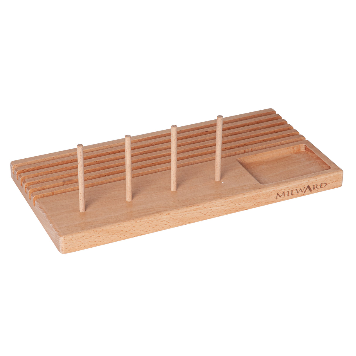 Ruler Rack with Storage, Beech, 6 Slots