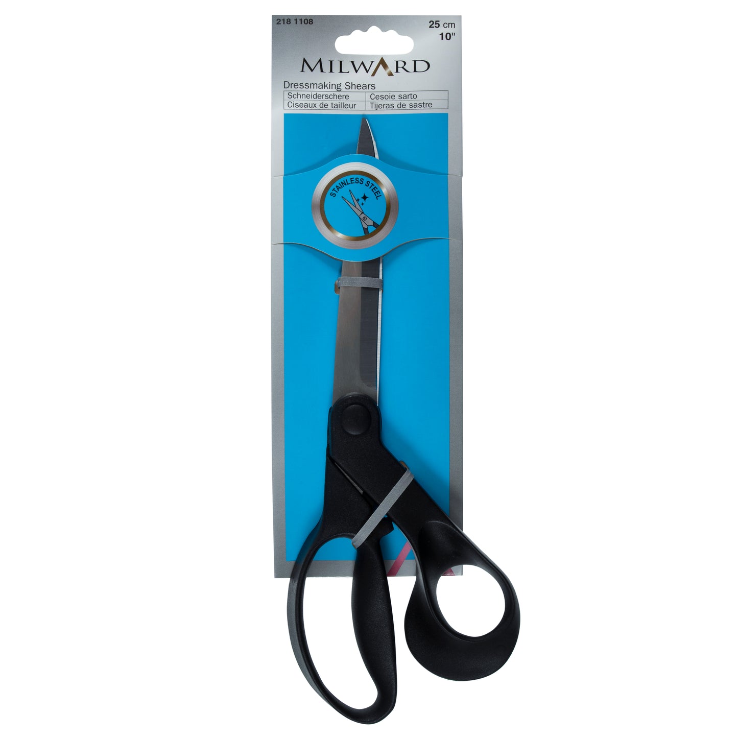 Milward Dressmakers Scissor Shears 25cm - Stainless steel titanium coated blades (cuts up to 20 layers in one go)