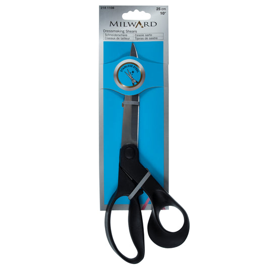 Milward Dressmakers Scissor Shears 25cm - Stainless steel titanium coated blades (cuts up to 20 layers in one go)