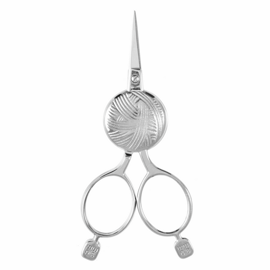 Embroidery Scissors - Yarn Ball Design - 10cm (3.9in) Silver