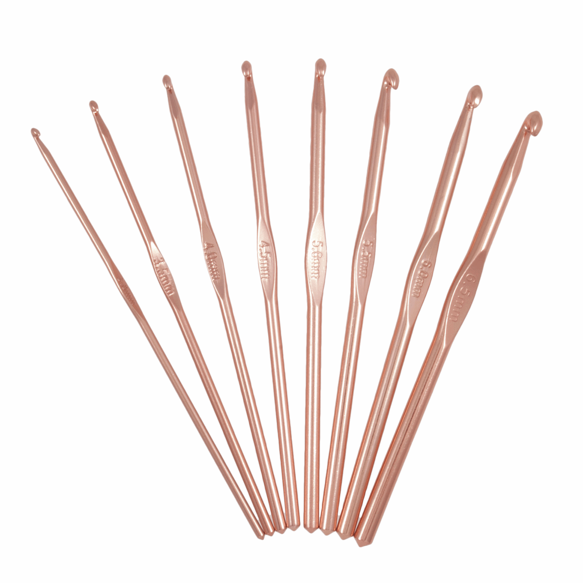 Milward Rose Gold Crochet Hook Set - Set of 8