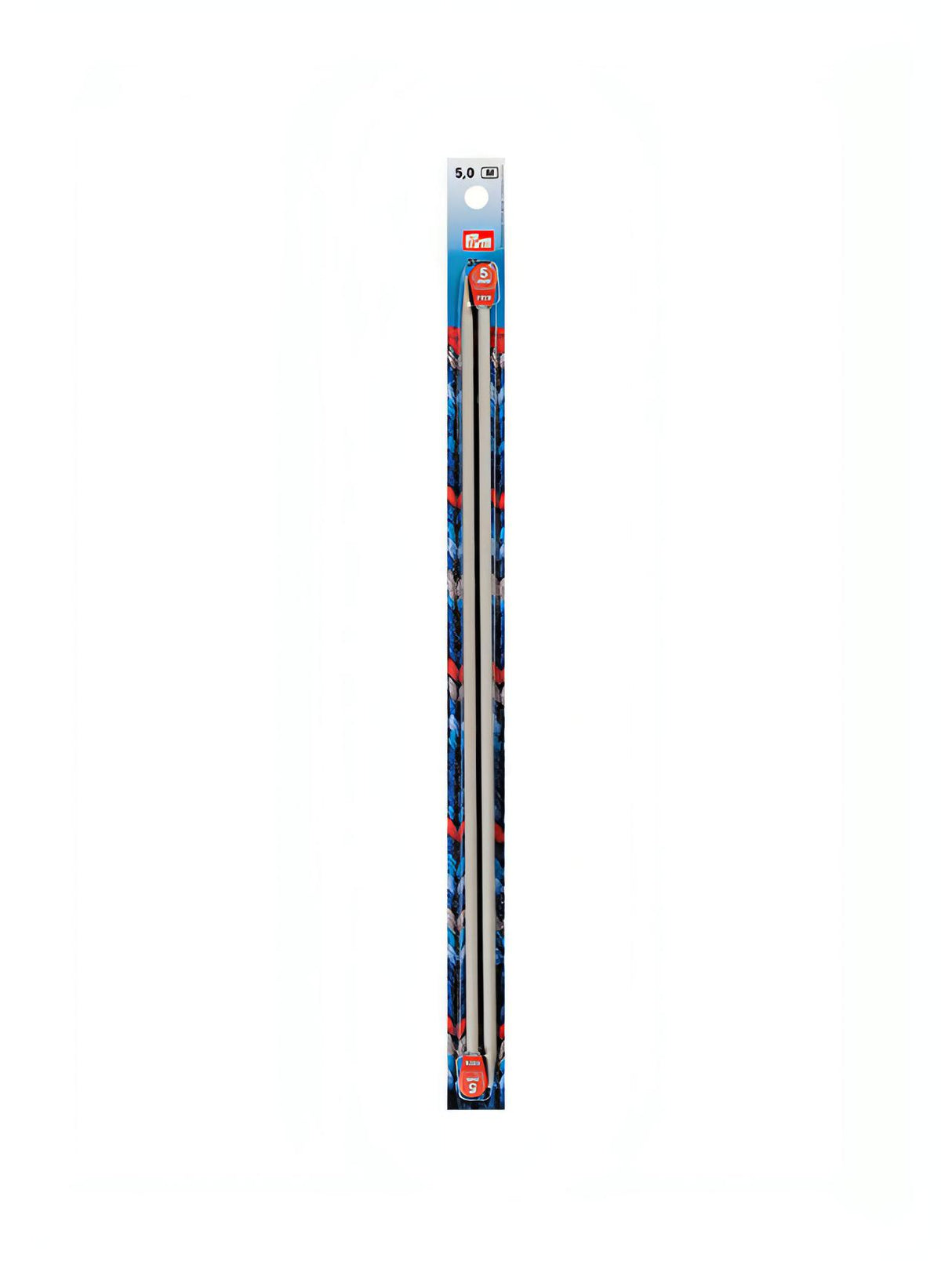 Prym Aluminium Single-Pointed Knitting Pins - 2 x Pearl Grey 35cm (5.00mm)