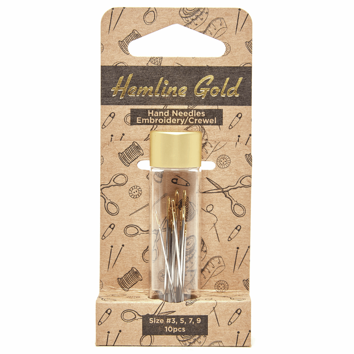 Premium Hand Sewing Needles x 10 - Sizes 3-9 *Hemline Gold Edition*