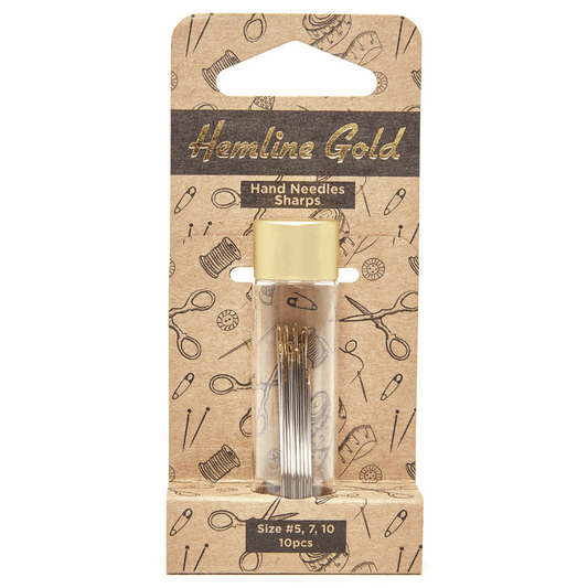 Premium Hand Sewing Needles x 10 - Sizes 5-10 *Hemline Gold Edition*
