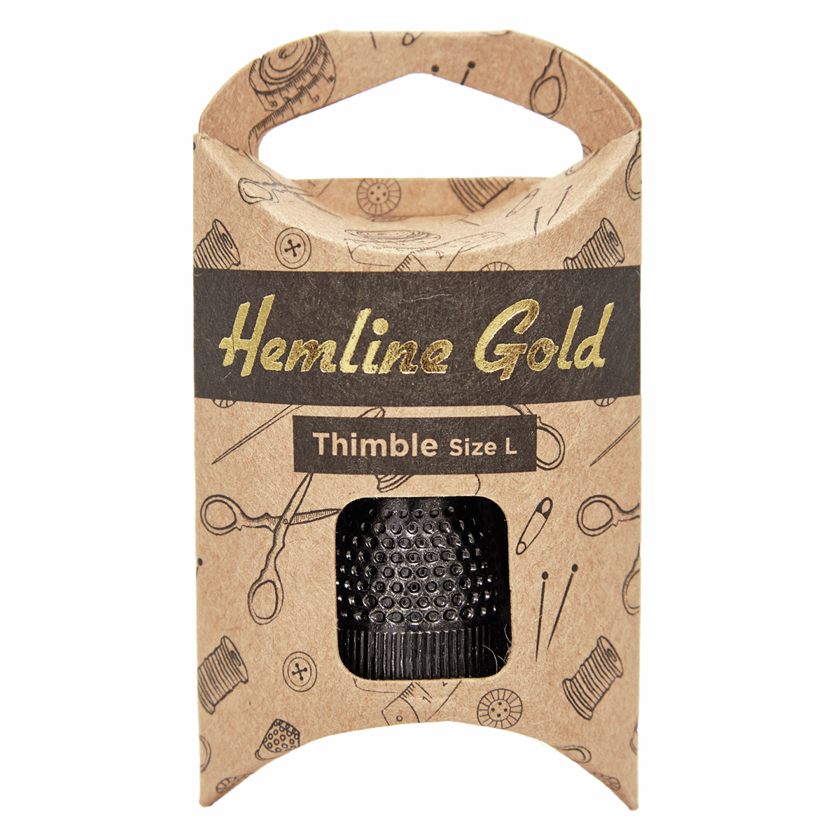 Premium Black Thimble - Large *Hemline Gold Edition*