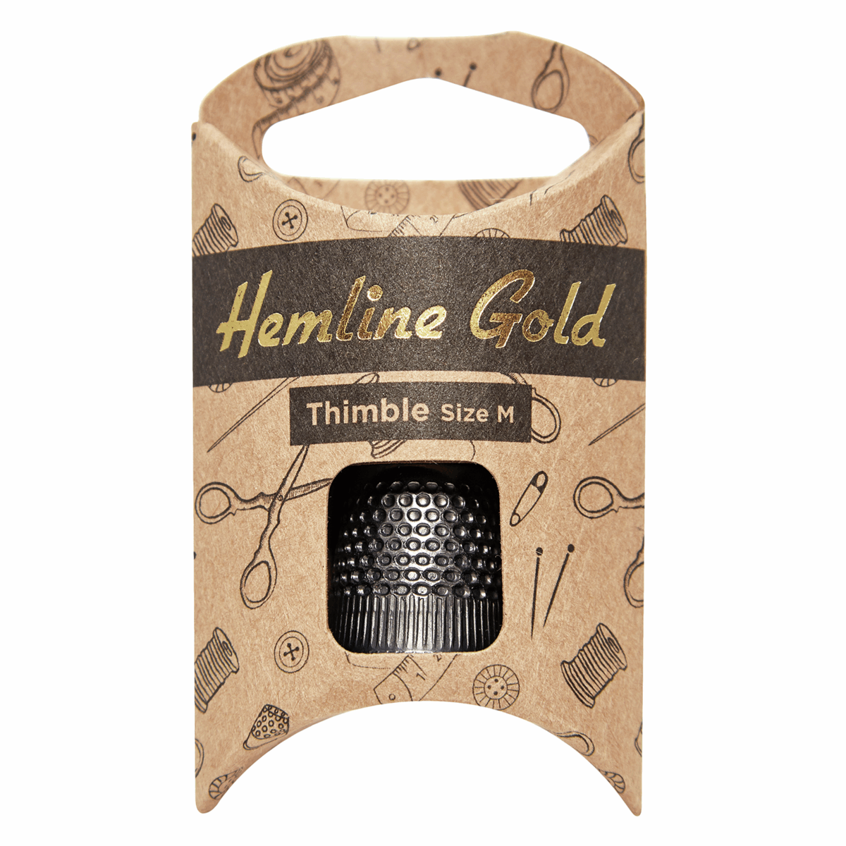Premium Black Thimble - Medium *Hemline Gold Edition*