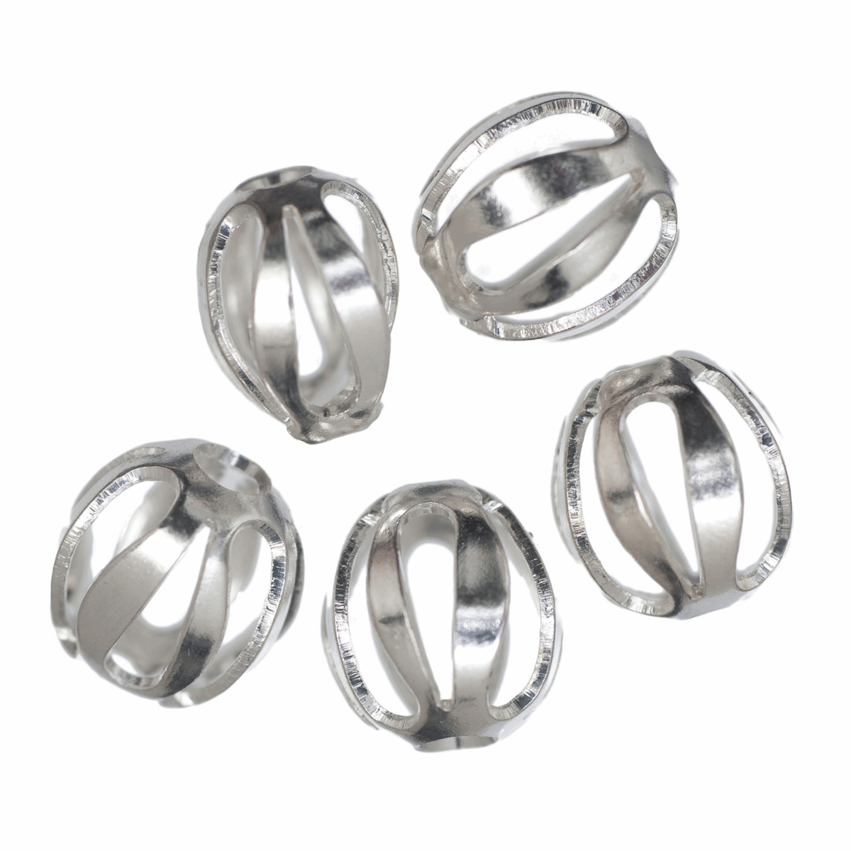 Trimits Oval Filigree Silver Plated Beads - 7mm (Pack of 5)