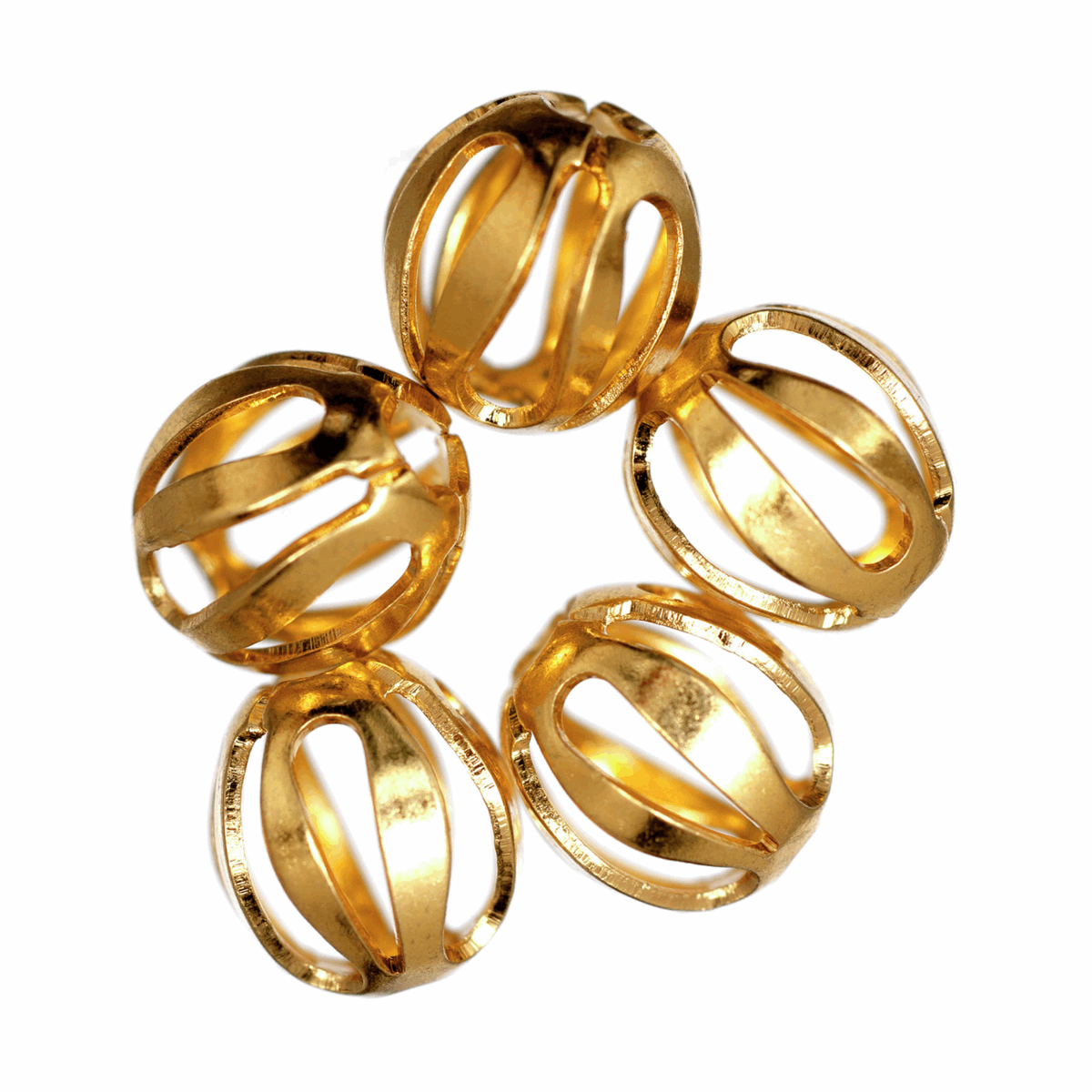 Trimits Oval Filigree Gilt Plated Beads - 7mm (Pack of 5)