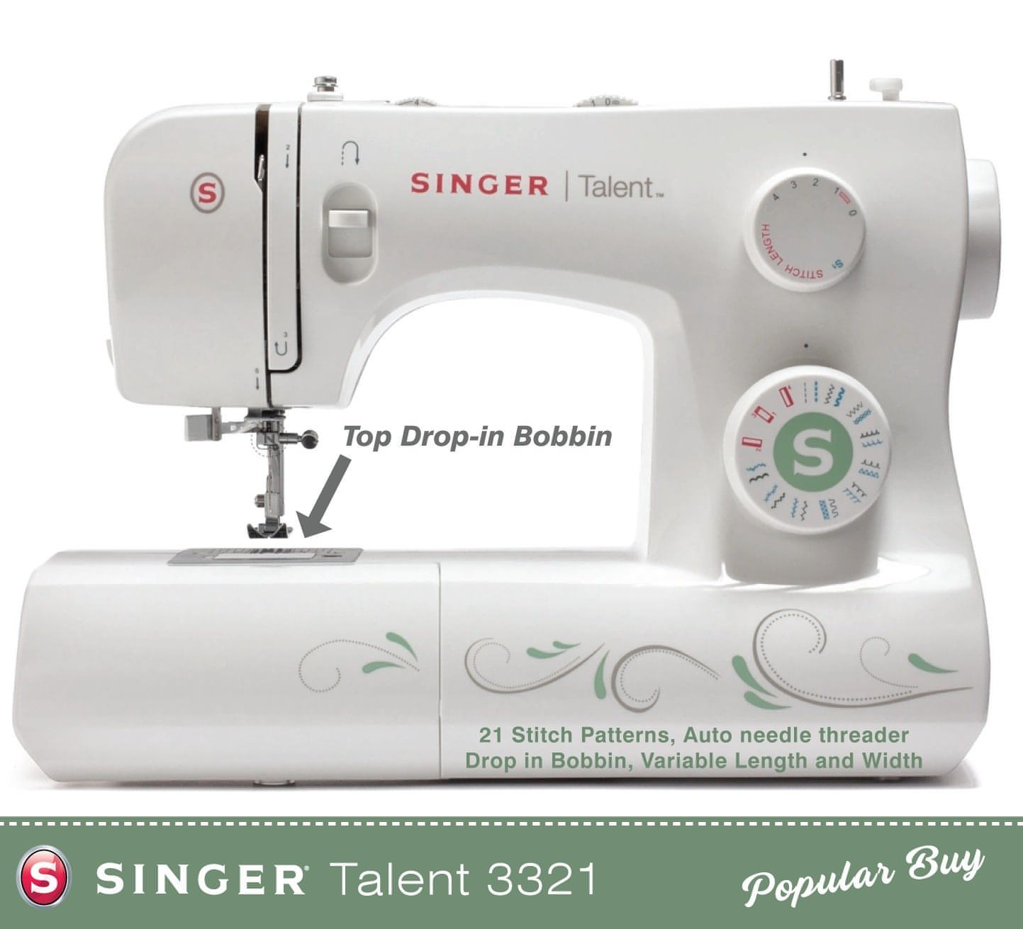 Singer Talent 3321 Sewing Machine  - Free Upgrade to 1 step buttonhole at no extra cost