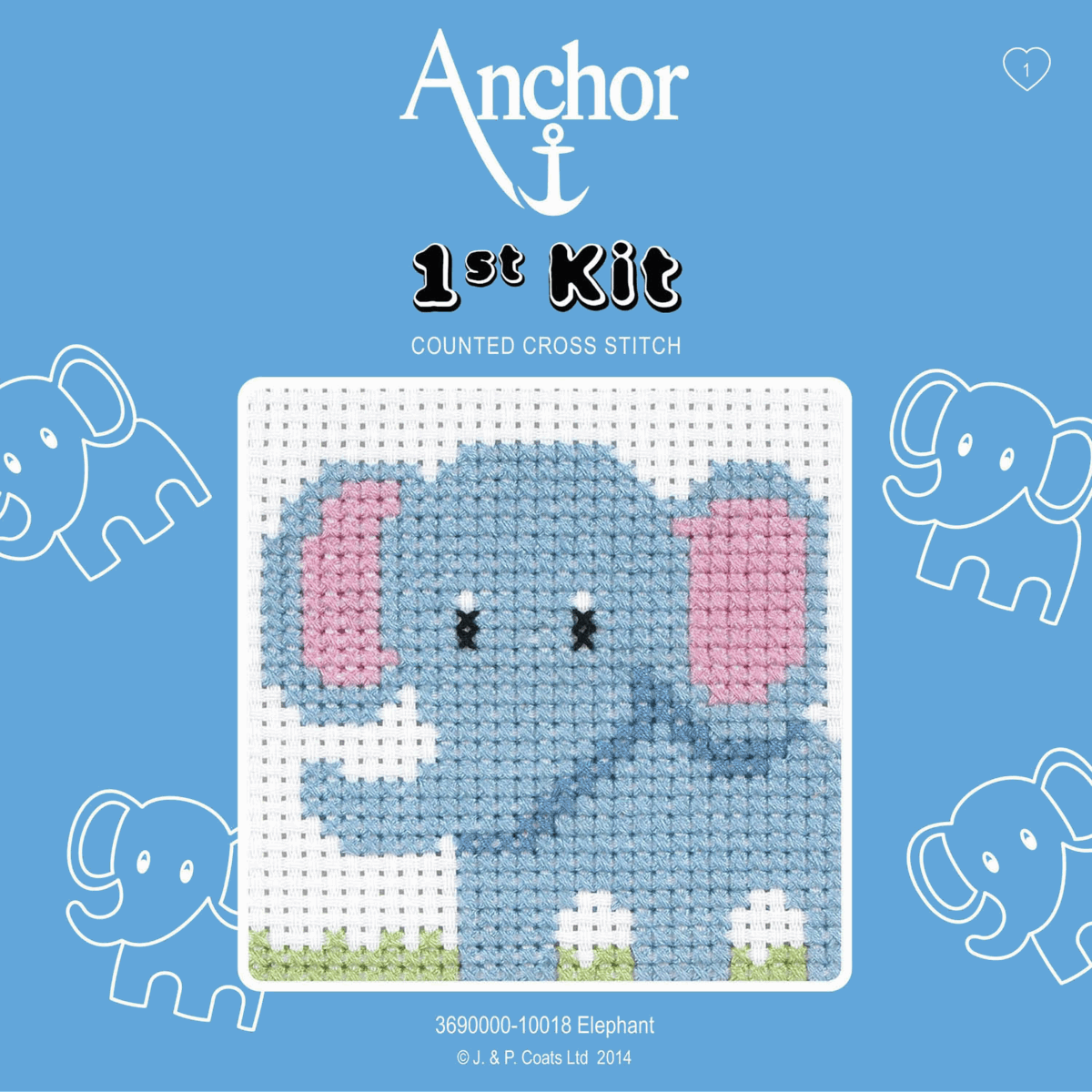 Anchor My 1st Counted Cross Stitch Kit - Elephant