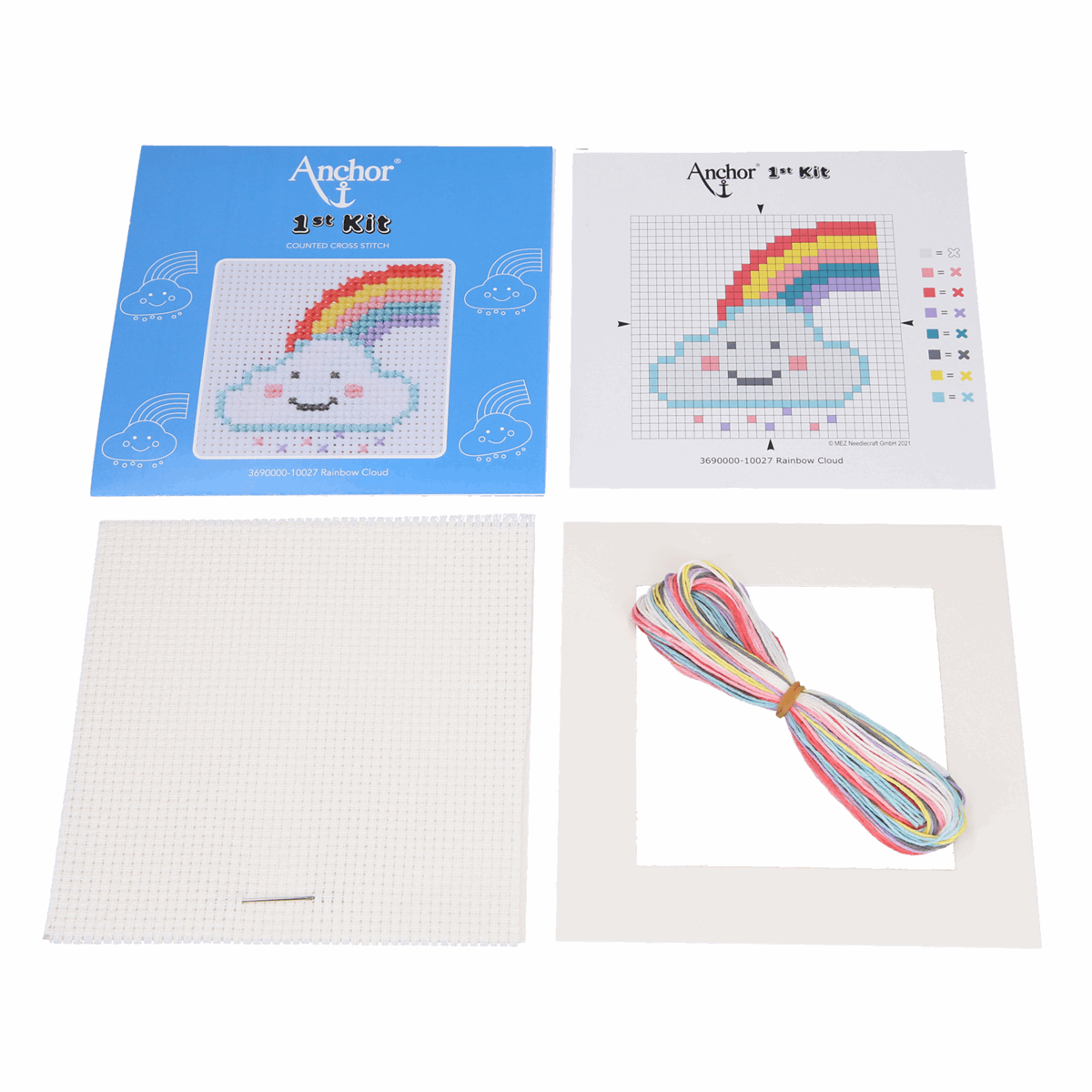 Anchor My 1st Counted Cross Stitch Kit - Rainbow Cloud