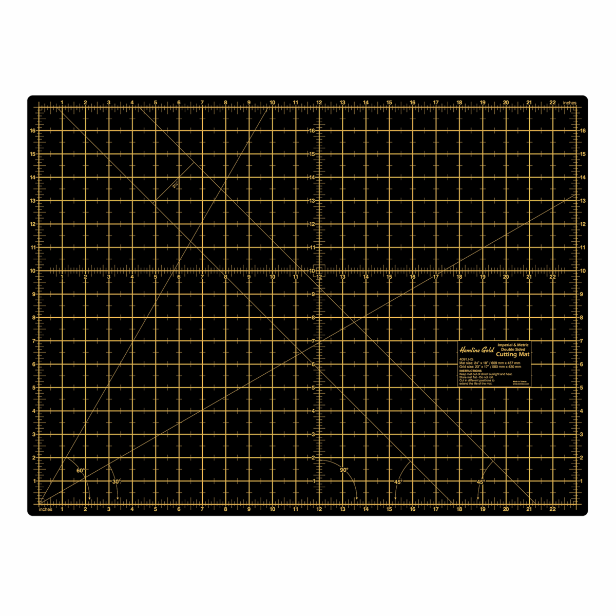 Premium Large A2 Cutting Mat - 60cm x 45cm *Hemline Gold Edition*