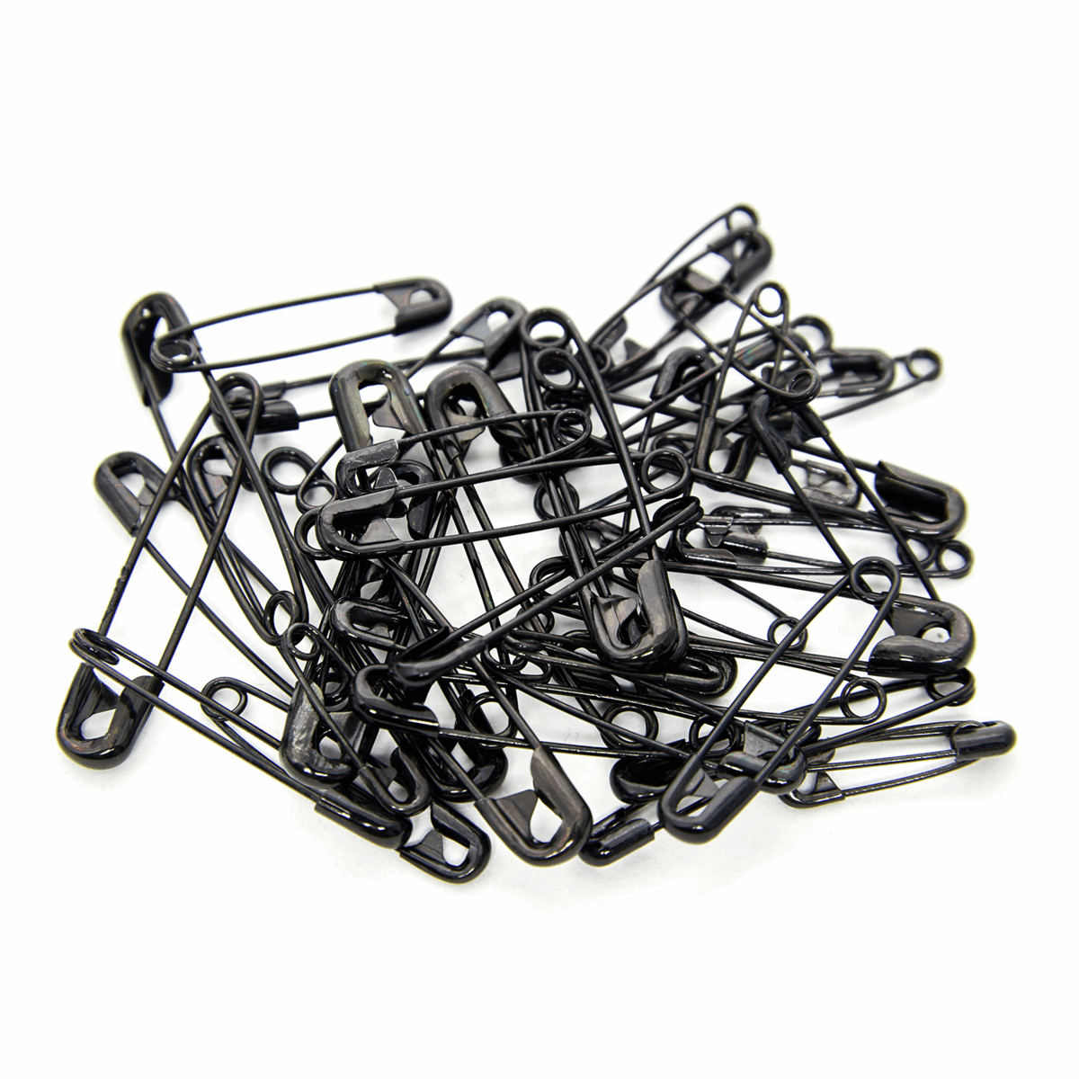 Black Premium Safety Pins x 50 Assorted Sizes *Hemline Gold Edition*