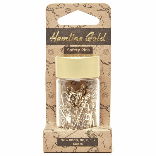 Gold Premium Safety Pins x 50 Assorted Sizes *Hemline Gold Edition*