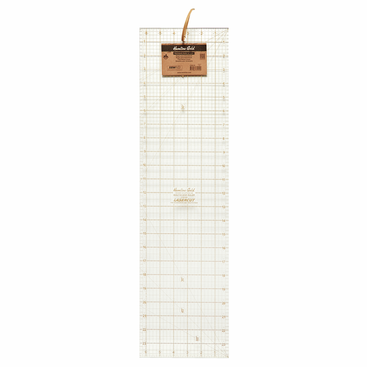 Premium Quilting Patchwork Ruler - 24 x 6.5in *Hemline Gold Edition*