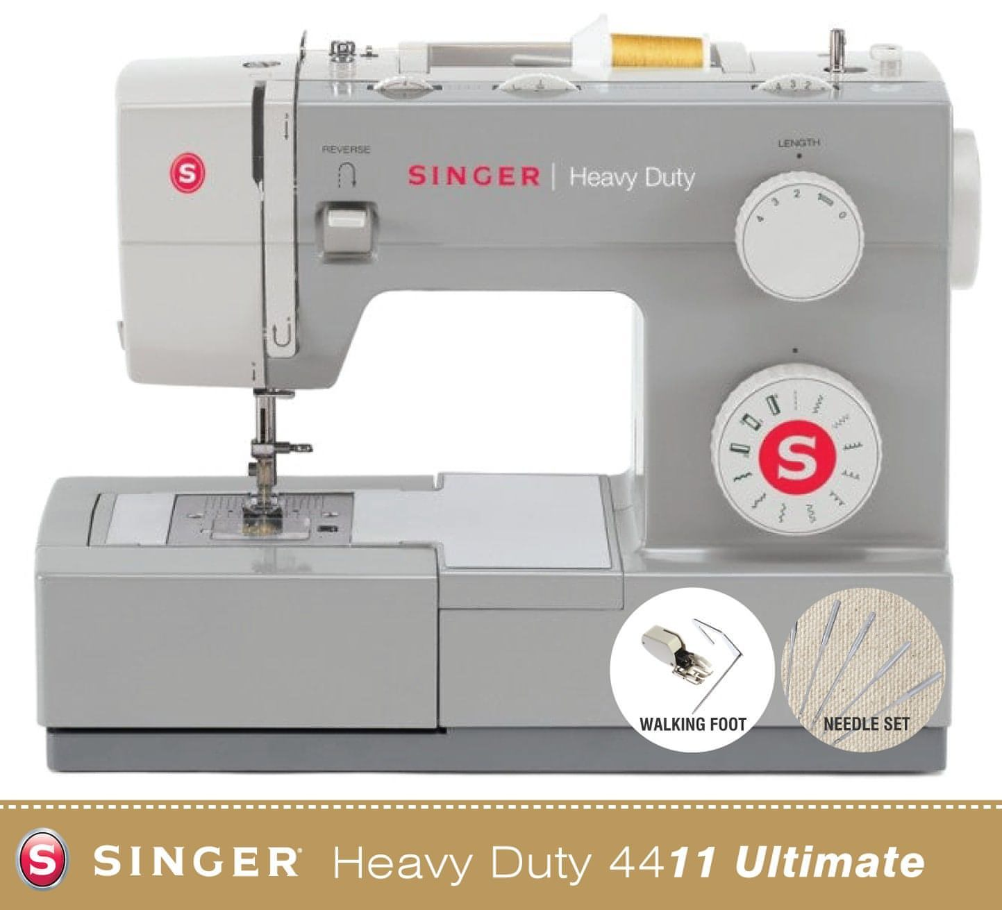 Singer Heavy Duty 4411 Sewing Machine Ultimate Edition - Includes Even Feed Walking Foot and Heavy Duty Needle Pack