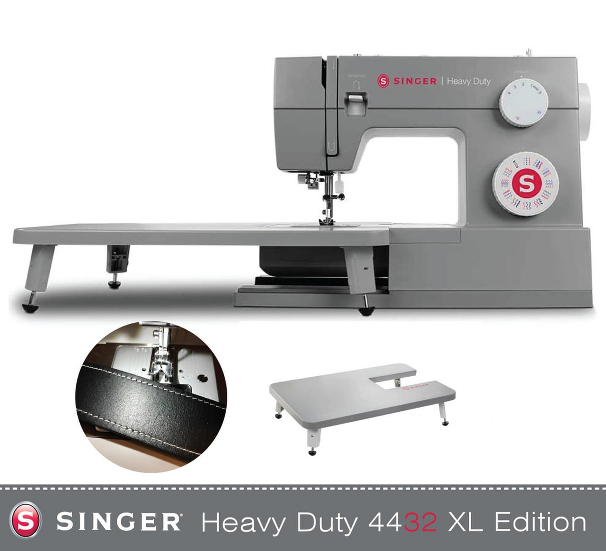 Singer Heavy Duty 4432 XL Bundle * Sale Offer * with Extension table and Straight Stitch foot - Latest 2025 model