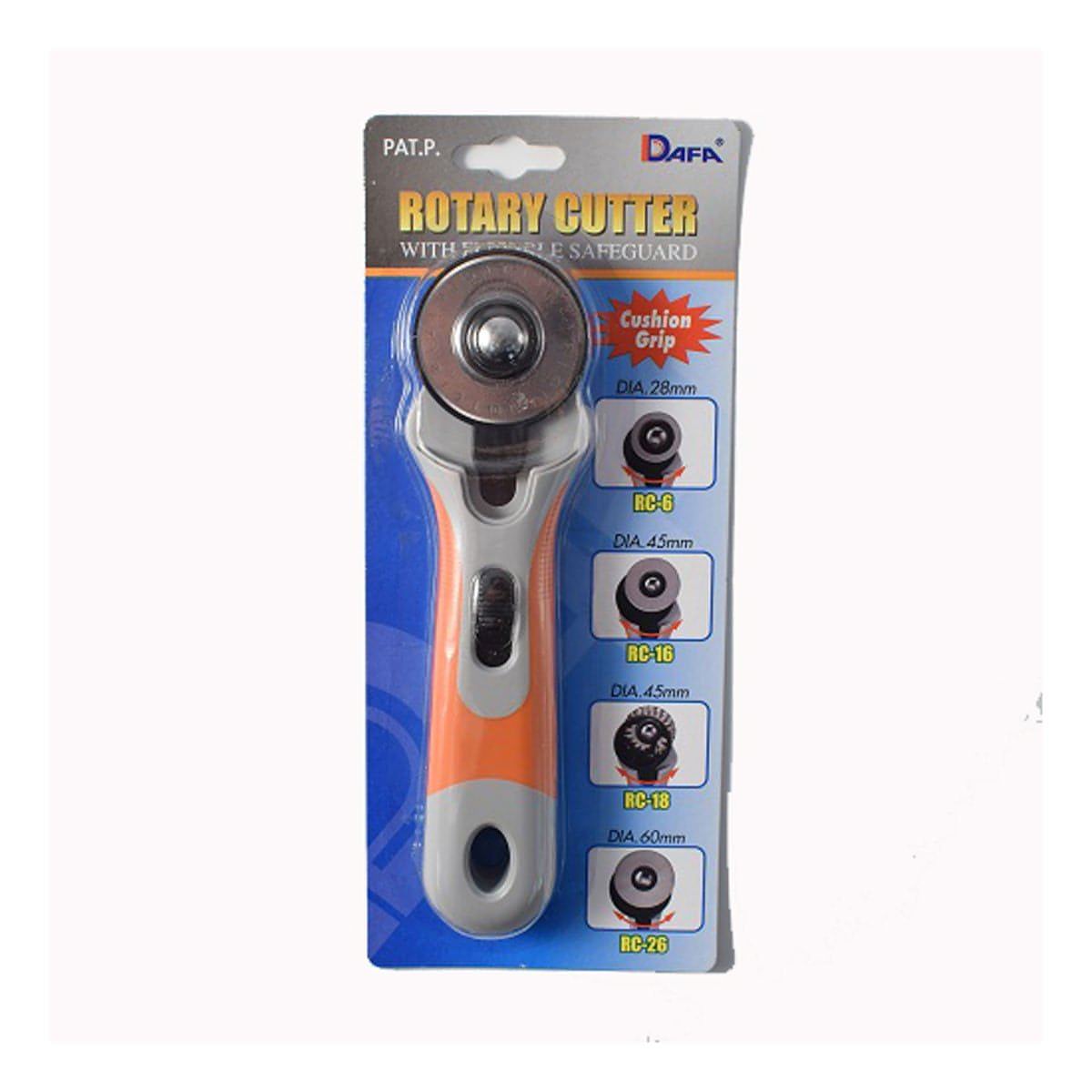 DAFA Orange Rotary Fabric Cutter - 45mm Soft Grip (as seen on TV)