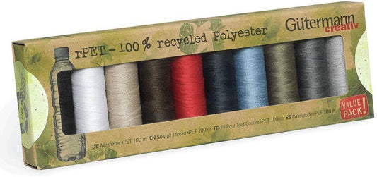 Gutermann Sew-all Thread rPET 100% recycled Polyester - 10 x 100m Assorted
