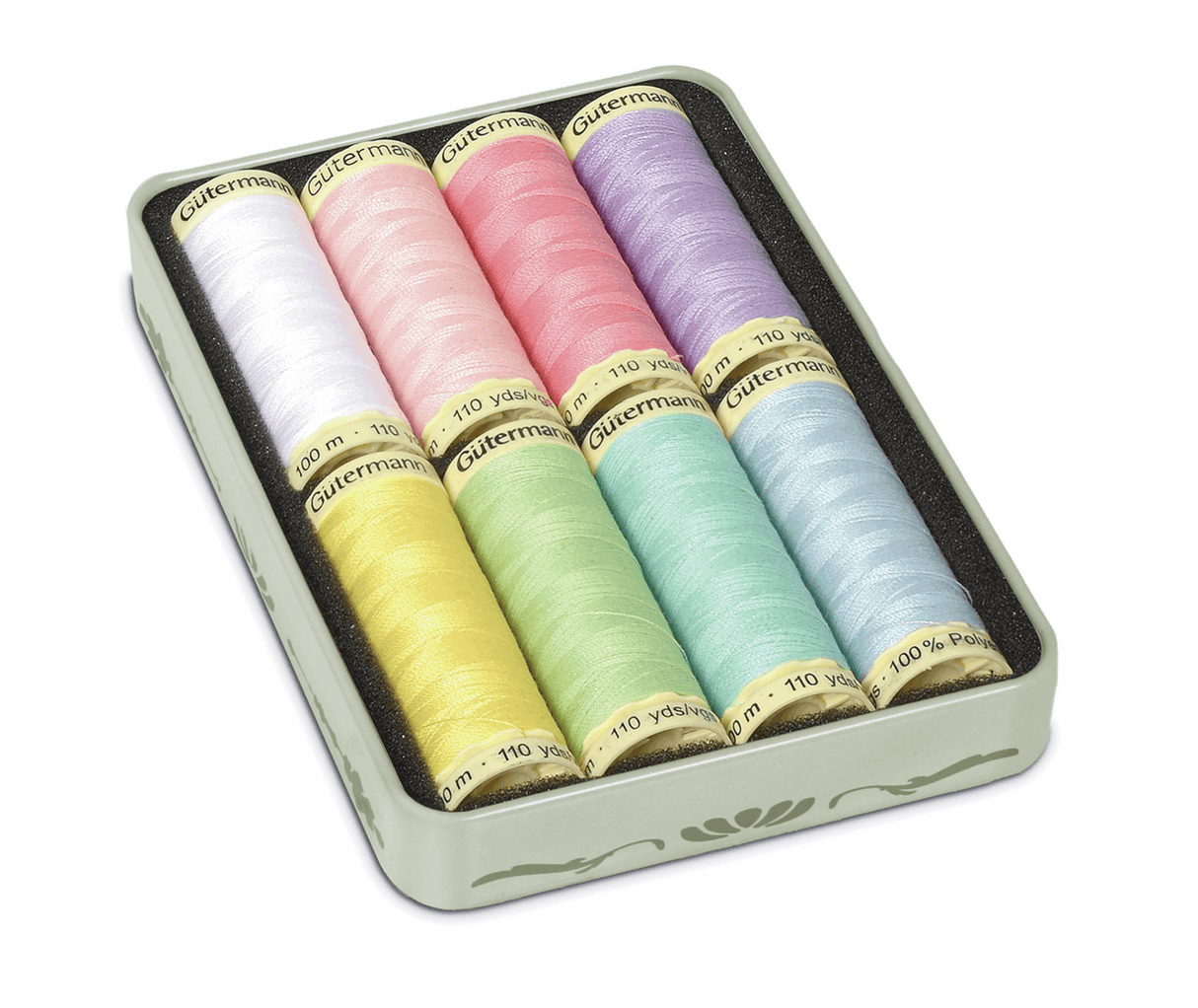 Gutermann Pastel Shades Nostalgic Sew-all Thread 8 x 100m with storage