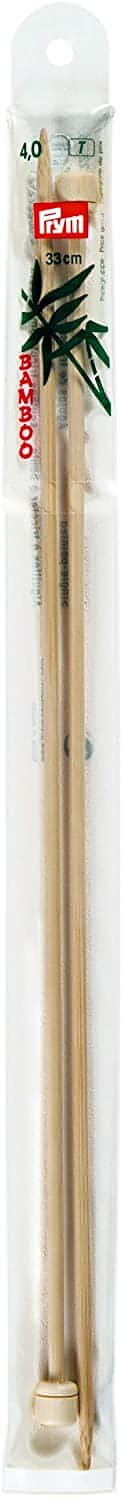 Prym Bamboo Single Pointed Knitting Pins - 2 x 33cm (4mm)