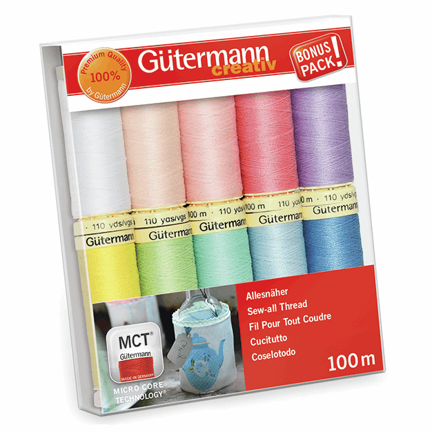 Gutermann Sew-all Thread Set - 10 x 100m Assorted Pastels