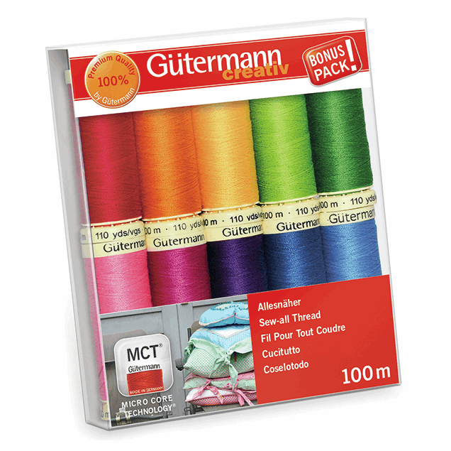 Gutermann Sew-all Thread Set - 10 x 100m Assorted Brights