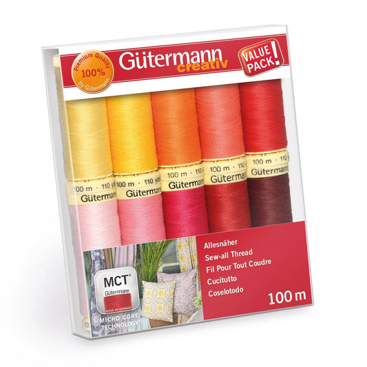Gutermann Sew-all Thread Set - 10 x 100m Assorted Brights