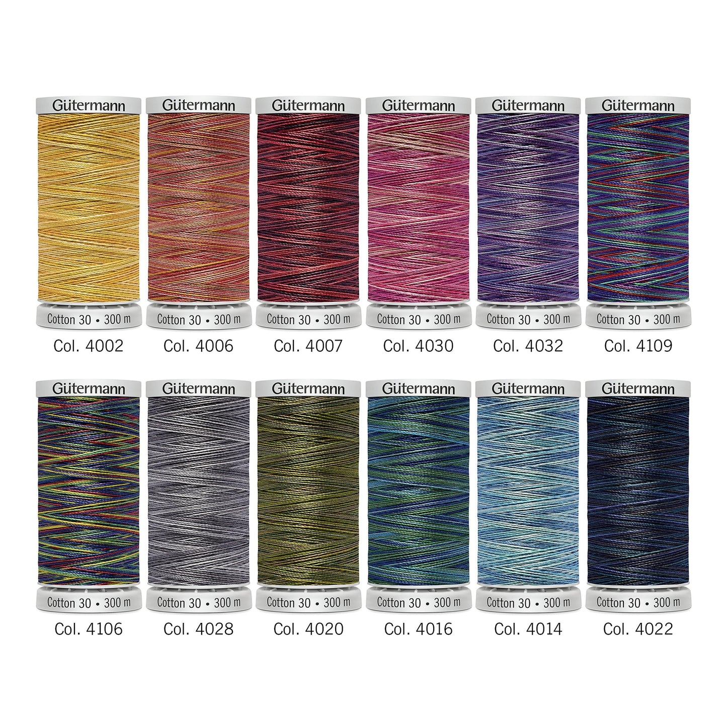 Gutermann Cotton Thread Set No.30 - 12 x 300m (Colour Assortment 2)