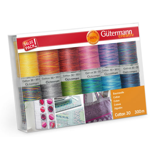 Gutermann Cotton Thread Set No.30 - 12 x 300m (Colour Assortment 2)