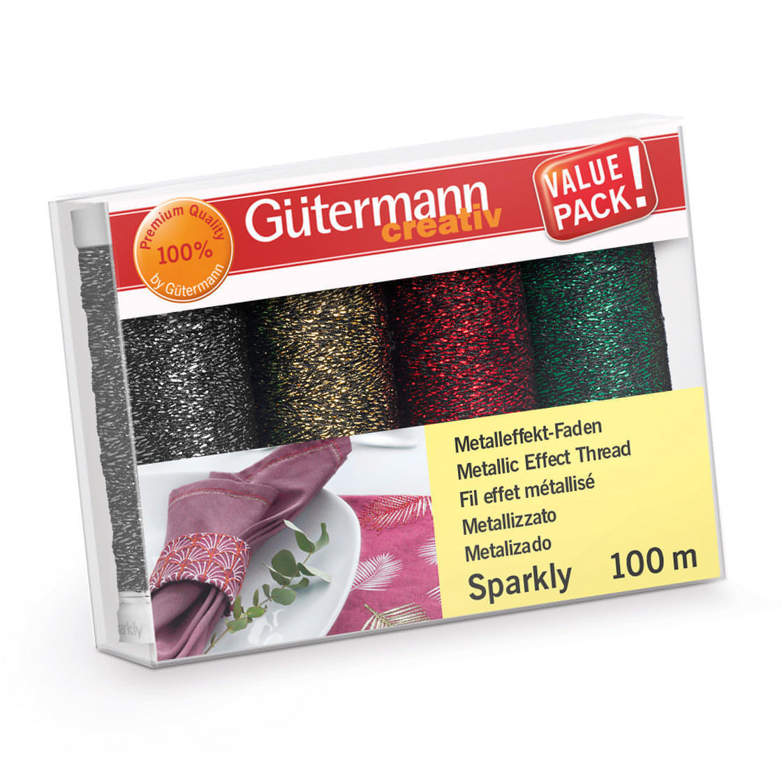 Gutermann Sparkly Thread Set - 4 x 100m (colour set 3)