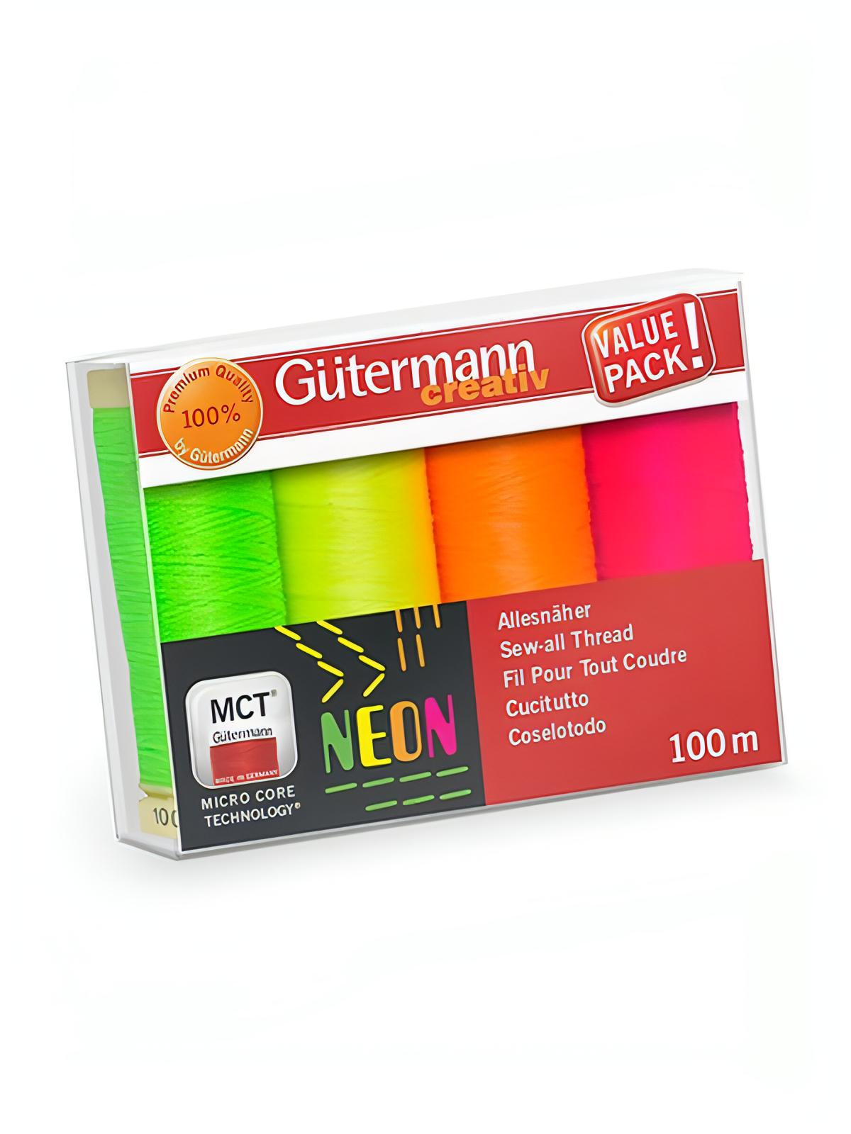 Gutermann Sew-all Neon Thread Set - 4 x 100m