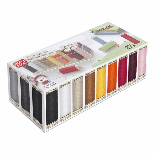 Gutermann Sew-All Thread Set with Storage Box - 100m (Pack of 27)