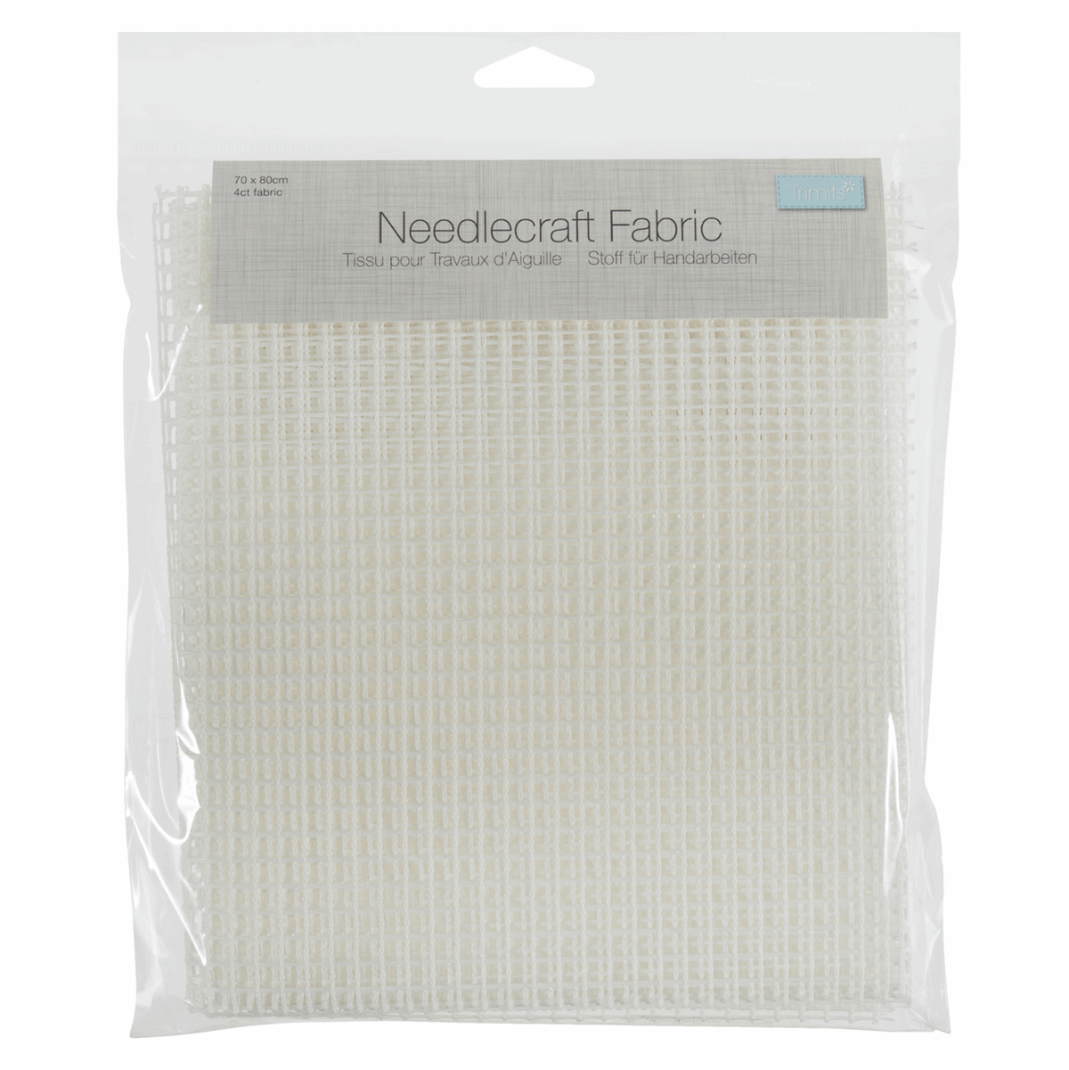 Trimits White Needlecraft Fabric - Canvas 4 Count 70 x 80cm