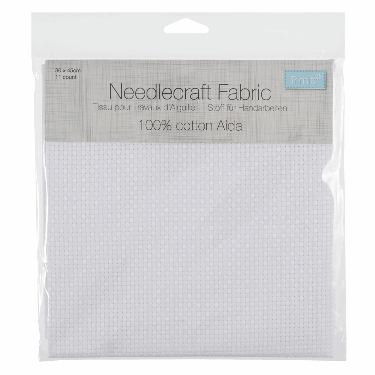 Trimits White Needlecraft Fabric - Aida 11 Count 45 x 30cm